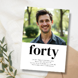 Zwart-wit 40ste verjaardag kaart