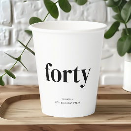Zwart-wit 40ste verjaardag papieren bekers