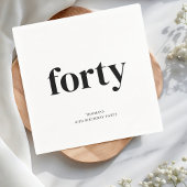 Zwart-wit 40ste verjaardag servet