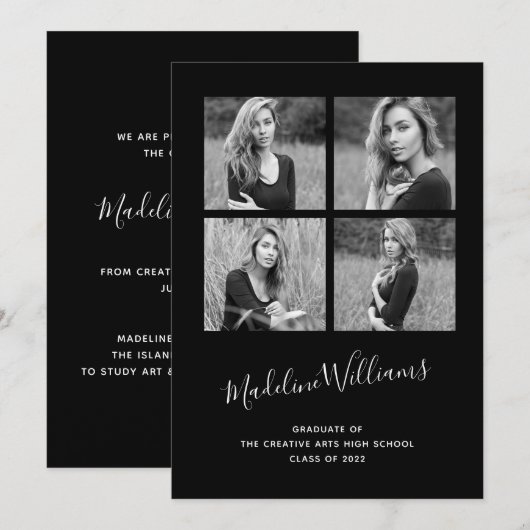 Zwart-wit 4 Aankondiging van het Foto Afstuderen (Voorkant / Achterkant)