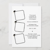 Zwart Wit 4 Foto Afstuderen Aankondiging Kaarten (Achterkant)