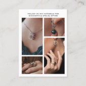 Zwart & Wit 4-foto Oorbel Display Kaart Visitekaartje (Achterkant)