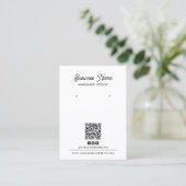 Zwart & Wit 4-foto Oorbel Display Kaart Visitekaartje (Staand voorkant)