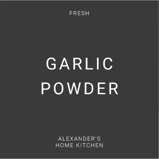 Zwart-wit 4x4 Individueel Spice Label (Voorkant)