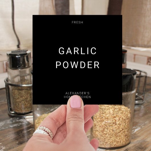 Zwart-wit 4x4 Individueel Spice Label