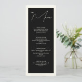 Zwart-wit 4x9.25 tafel Menu Kaart (Staand voorkant)