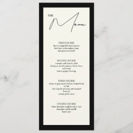 Zwart-wit 4x9.25 tafel Menu Kaart