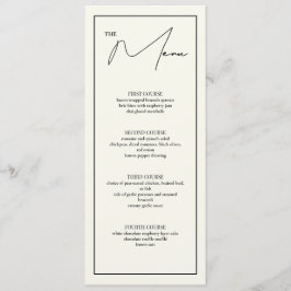 Zwart-wit 4x9.25 tafel Menu Kaart