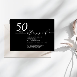 Zwart & Wit 50 Jaar Geliefd 50ste Verjaardagsfee Kaart