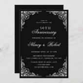 Zwart-wit  50ste bruiloft Jubileum Kaart (Voorkant / Achterkant)