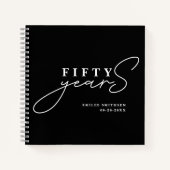 Zwart Wit 50ste Verjaardag / Jubileum Gastboek Notitieboek (Voorkant)