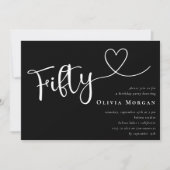 Zwart wit 50ste verjaardag kaart (Voorkant)