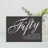 Zwart-wit 50ste verjaardag kaart (Staand voorkant)