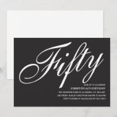Zwart-wit 50ste verjaardag kaart (Voorkant / Achterkant)