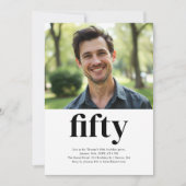 Zwart-wit 50ste verjaardag kaart (Voorkant)