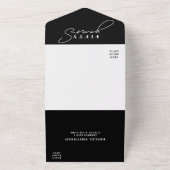 Zwart Wit 50ste Verjaardag of Jubileum All In One Uitnodiging (Buitenkant)