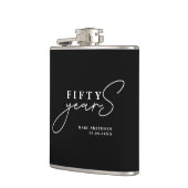 Zwart Wit 50ste Verjaardag of Jubileum Heupfles (Links)