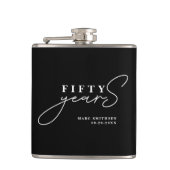 Zwart Wit 50ste Verjaardag of Jubileum Heupfles (Voorkant)