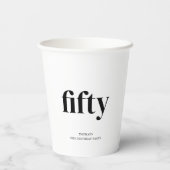 Zwart-wit 50ste verjaardag papieren bekers (Achterkant)