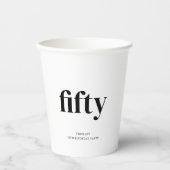 Zwart-wit 50ste verjaardag papieren bekers (Voorkant)