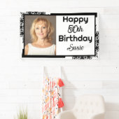 Zwart-wit 50ste verjaardag spandoek (Insitu)