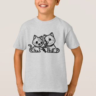 ZWART WIT #55 - Hond En Kat Beste Vrienden V03 T-shirt