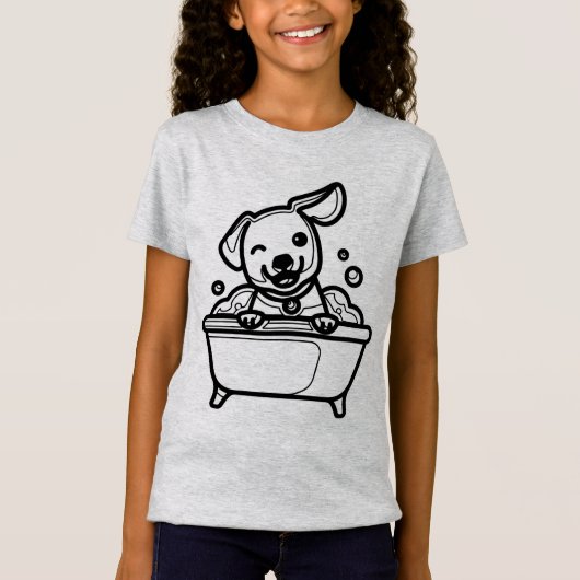 ZWART WIT #58 - Hond baden T-shirt (Voorkant)