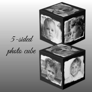 Zwart-wit 5 familie foto's foto kubus