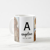 Zwart Wit - 5 Fotocollage - Mod Monogram Koffiemok (Voorkant links)