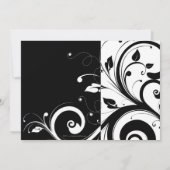 Zwart+Wit 5x7 Omgekeerde Swirl 40 Feestuitnodiging Kaart (Achterkant)