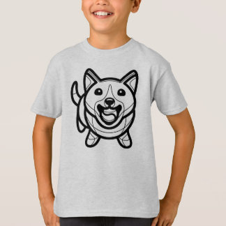 ZWART WIT #60 - Een hond die de bal vasthoudt T-shirt