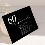Zwart & Wit | 60 jaar geliefd 60e verjaardagsfeest Kaart<br><div class="desc">Vier uw speciale dag met deze moderne uitnodiging voor een verjaardagsfeestje. Dit ontwerp is voorzien van een stijlvol script "60 years Blessed" met een strakke lay-out in een zwart-wit kleurencombinatie. U kunt de tekst aanpassen aan elke leeftijd of gebeurtenis. Meer design en feestartikelen zijn verkrijgbaar bij mijn winkel BaraBomDesign.</div>