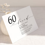 Zwart & Wit | 60 jaar geliefd 60e verjaardagsfeest Kaart<br><div class="desc">Vier uw speciale dag met deze moderne uitnodiging voor een verjaardagsfeestje. Dit ontwerp is voorzien van een stijlvol script "60 years Blessed" met een strakke lay-out in een zwart-wit kleurencombinatie. U kunt de tekst aanpassen aan elke leeftijd of gebeurtenis. Meer design en feestartikelen zijn verkrijgbaar bij mijn winkel BaraBomDesign.</div>