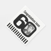 Zwart-wit 60e verjaardag foto servetten (Hoek)