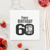 Zwart-wit 60e verjaardag foto servetten (Insitu)