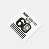 Zwart-wit 60e verjaardag streep foto servetten (Hoek)