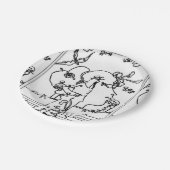  zwart-wit 60s Illustratie Papieren Bordje (Gekanteld)