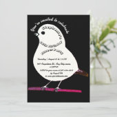 Zwart-wit 60ste verjaardag Schattigee vogel Dinner Kaart (Staand voorkant)