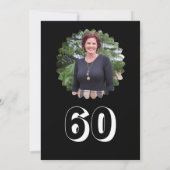 Zwart-wit 60ste verjaardag Schattigee vogel Dinner Kaart (Achterkant)