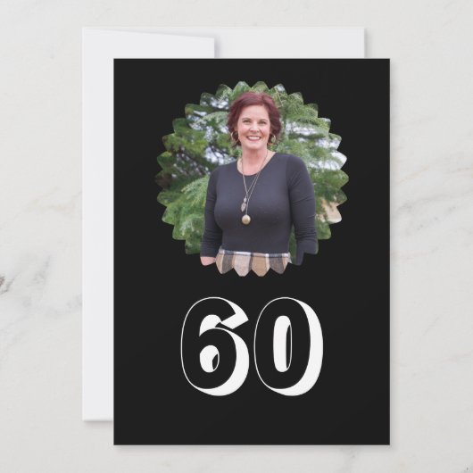 Zwart-wit 60ste verjaardag Schattigee vogel Dinner Kaart (Achterkant)