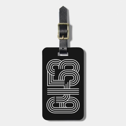 Zwart-wit 6453 Acryl Bagagelabel (Voorkant verticaal)