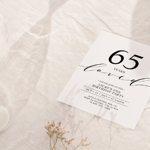 Zwart & Wit   65 Jaar Geliefd 65e Verjaardagsfeest Kaart