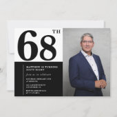 Zwart-wit 68e verjaardag foto kaart (Voorkant)