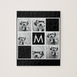 Zwart-wit 6 Foto Collage Aangepast monogram Legpuzzel<br><div class="desc">U kunt de foto's van het Instagram voor dit ontwerp gebruiken. Gebruik 6 vierkante foto's om een uniek en persoonlijk cadeau te creëer. Of je kunt de hipster puppy houden en een trendy keepslag maken. Als u de afbeeldingen moet aanpassen,  klik op het aanpassingshulpmiddel om veranderingen aan te brengen.</div>