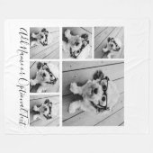 Zwart-wit 6 Foto collage — KAN KLEUR bewerken Fleece Deken (Voorkant (Horizontaal))