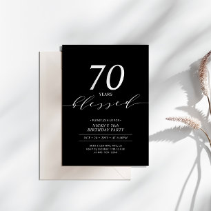 Zwart & Wit 70 Jaar Geliefd 70e Verjaardagsfeest Kaart
