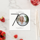 Zwart Wit 70e verjaardag minimalistische aangepast Servet (Insitu)