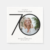 Zwart Wit 70e verjaardag minimalistische aangepast Servet (Voorkant)