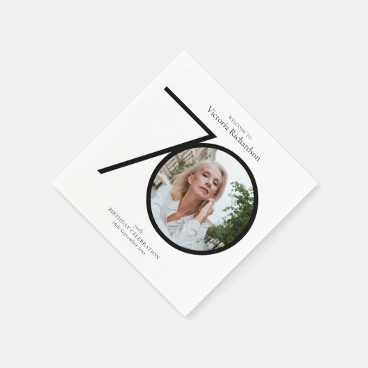 Zwart Wit 70e verjaardag minimalistische aangepast Servet (Hoek)