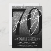 Zwart Wit 70ste bruiloft Jubileum Kaart (Voorkant)